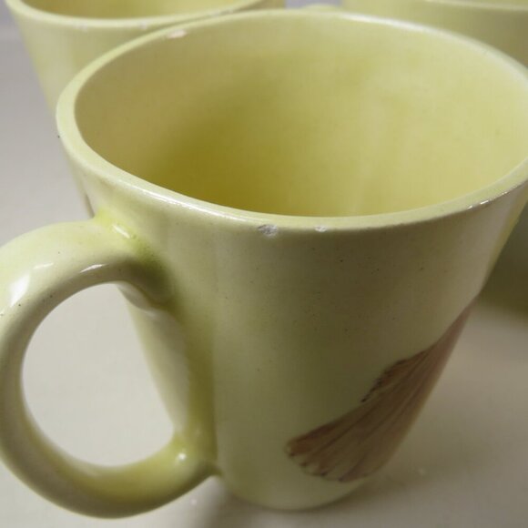 Sea Shell (6) Mugs NO DUPLICATES front or back Vintage, Signed, has chips - Picture 6 of 10